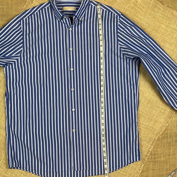 Michael Kors Shirt 16 1/2 34/35 Cotton Blue White - Picture 5 of 8